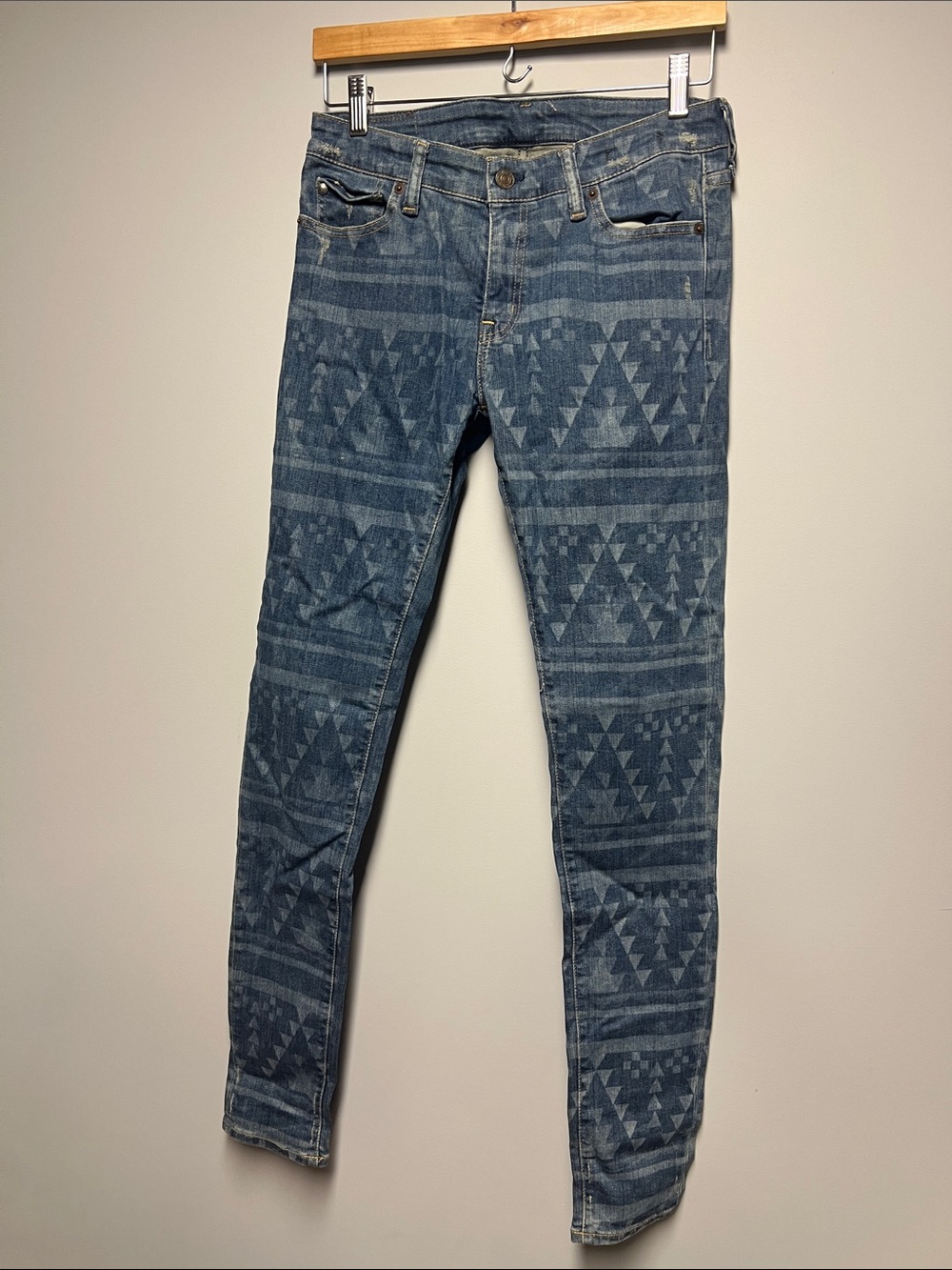 Denim & Supply Ralph Lauren Women's Skinny Jeans in Blue Aztec Print